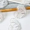 White Sequined Beaded Heart-Shaped Disc Flower Applique Cloth Sticker Wedding Dress Headgear Decorative Lace Accessories