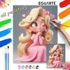 Romantic Princess Oil Paint by Numbers Painting Kit Handmade Diy Home Decor Gifts Wall Art Craft for Living Room Bedroom Decor