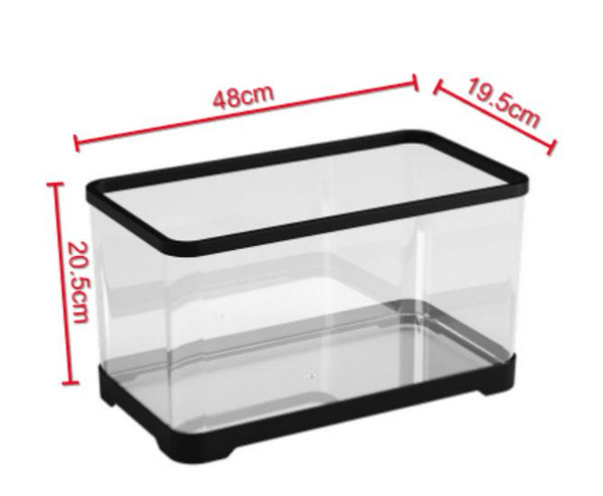 Acvariu cu Capac - Acvariu Transparent de Birou pentru Pești Aurii și Broaște Țestoase, Perfect pentru Decorul Casei sau al Camerei de Zi.