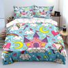 Magical castle with rainbow unicorn Print Bedding Set 1 Duvet Cover 2 Pillowcases for Adult and Children Luxury Gift Full Size