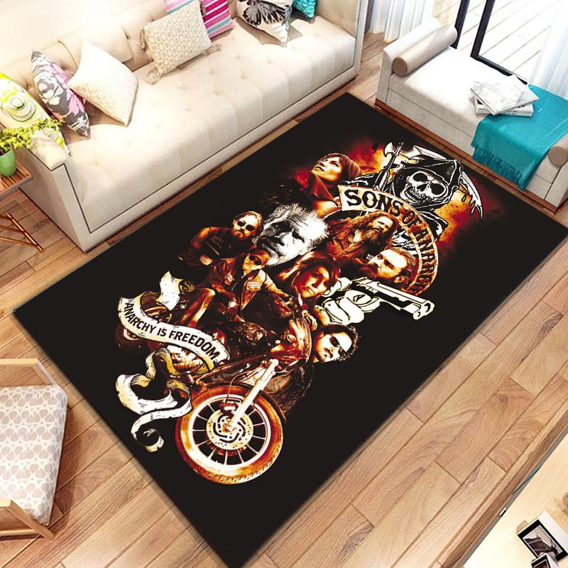 Sons of Anarchy Retro Printed Carpet Yoga mat game room bedroom beautiful anti -slip carpet rugs living room decoration chambre