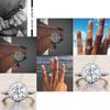 Full Rhinestone Dazzling White Luxury Ring With Silver Plated Micro-embellishments