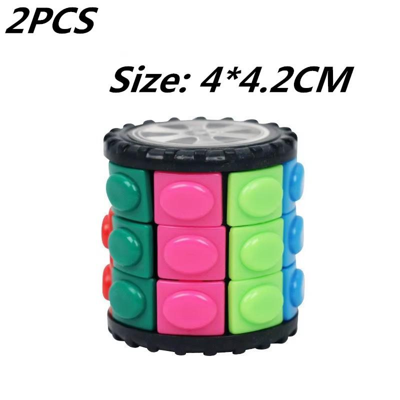 TOBEFU 3D Magic Corn Cube Tower Puzzle Speed Cube Wheel Rotating Game Cubos Cylindrical Toys for Children Educational Gifts
