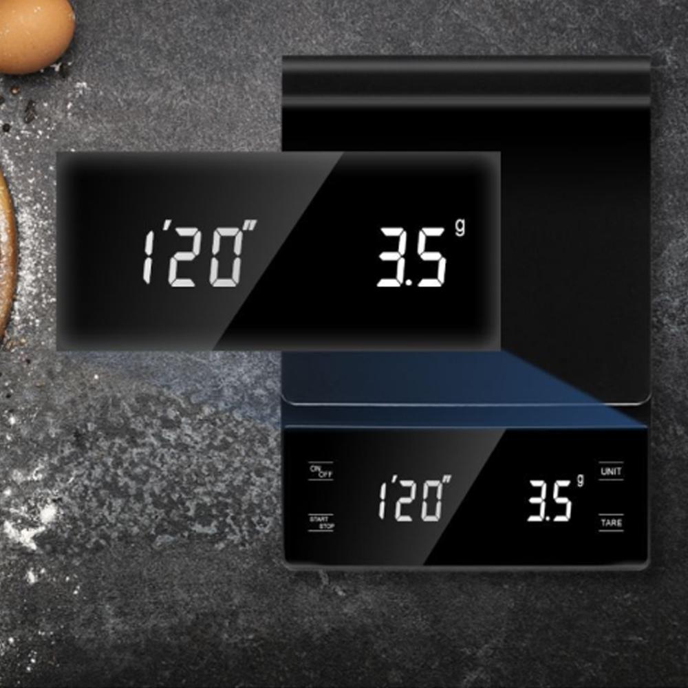 3kg/0.1g Zamanlayıcılı Kahve Tartısı Mutfak Aletleri Dijital Çok Fonksiyonlu Tartı Pour Over Damlama Espresso Tartısı LCD Ekran