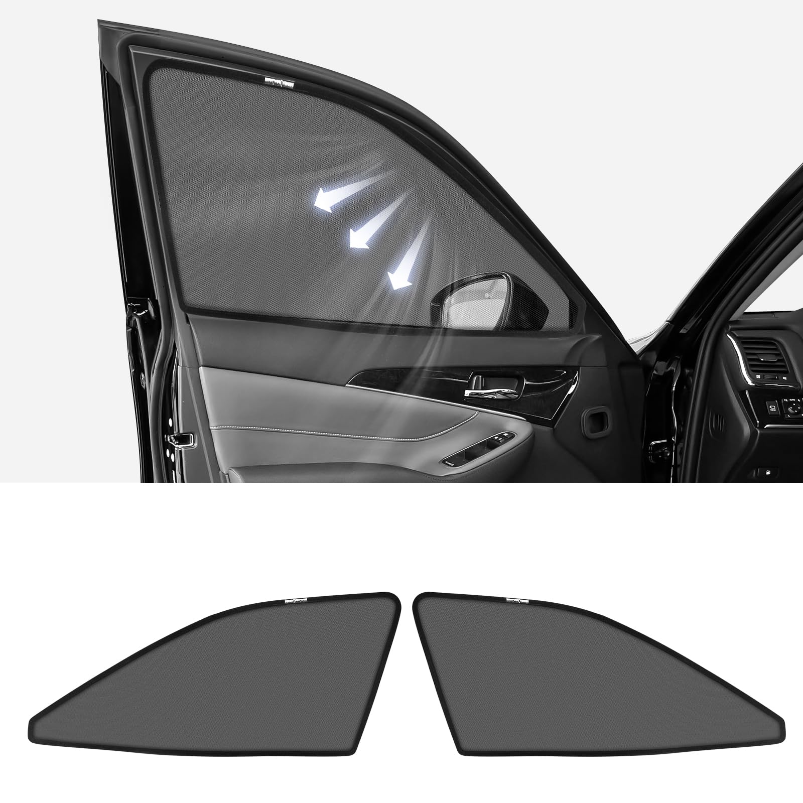 

Crown 220 Series Sunshade (Side Type) - Magnetic Mesh Curtain for Driver and Passenger Sides - Includes Japanese Instruction Manual (2 pieces)