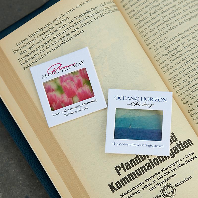 Translucent Landscape Film Bookmark Aesthetic Book Page Reading Accessories Diy Decorative Card Pendant Keychain