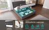 Upholstered Bed 160x200cm with Adjustable Headrests, Hydraulic Frame, Storage, Linen Material, Metal Slatted Frame, Grey (With Mattress)