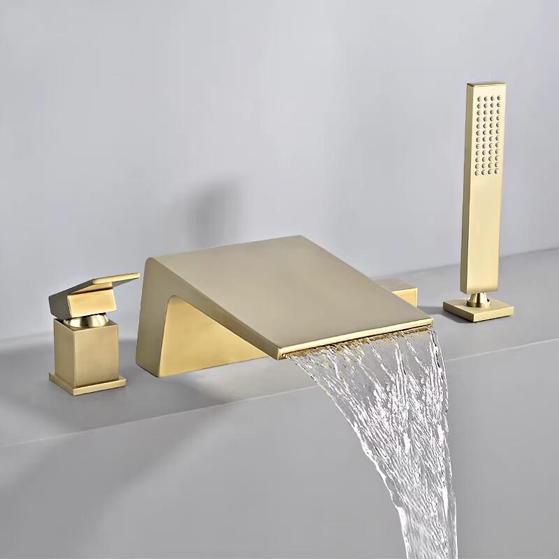 Lindong All-Copper Bathtub Edge Faucet Set