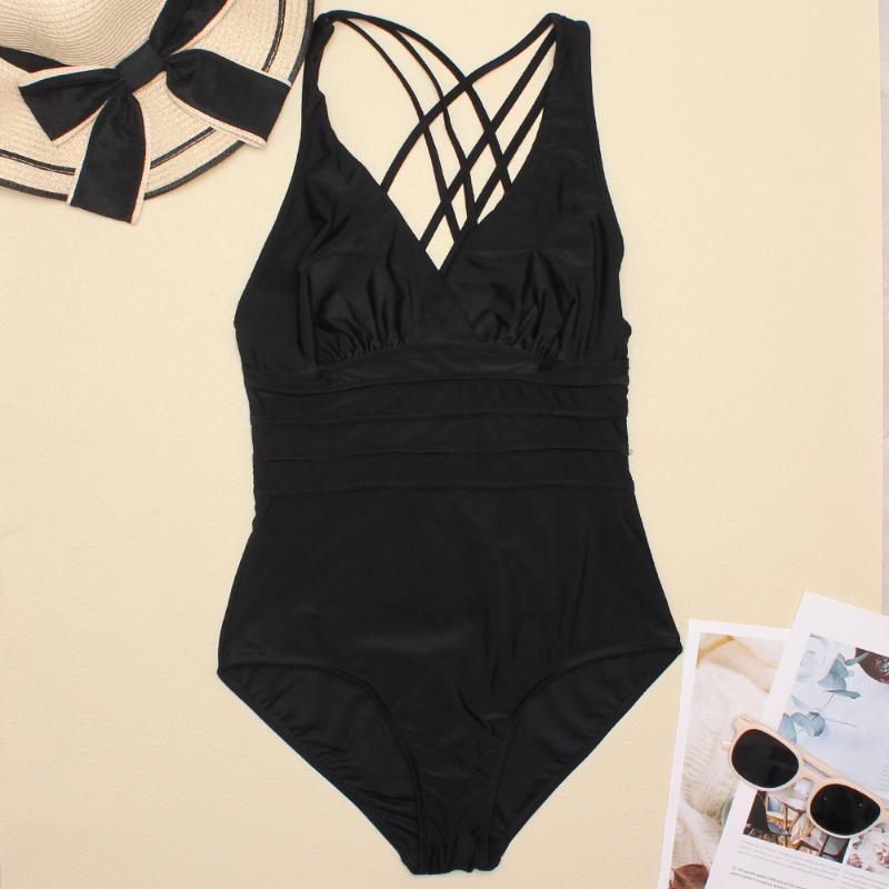 Women Printed One Piece Swimwear Sexy Backless Swimsuit V Neck Summer Beach Wear Slimming Bathing Suit S~XXL