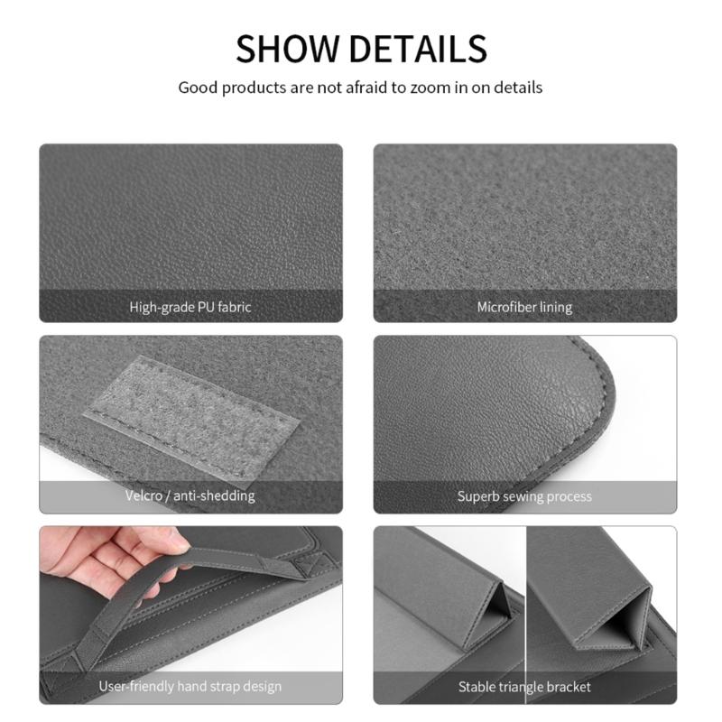 13 14 15 16palcové ochranné pouzdro na notebook Magnetické zapínání Voděodolný Design proti poškrábání Zahrnuje úložnou taštičku a funkci stojánku