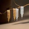 Fashion 925 Silver Plain Simple Long Tassel Chain Stud Earrings Jewelry 18K Gold Plated Luxury Piercing Stud Earrings for Women
