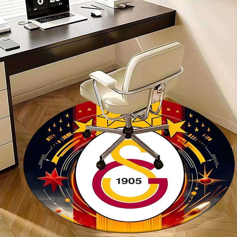

Galatasaray Logo,Football Club Crest Chair mat Round Rug Office carpet, Machine Washable, Non slip, Suitable for Living Rooms, Bedrooms 100cm