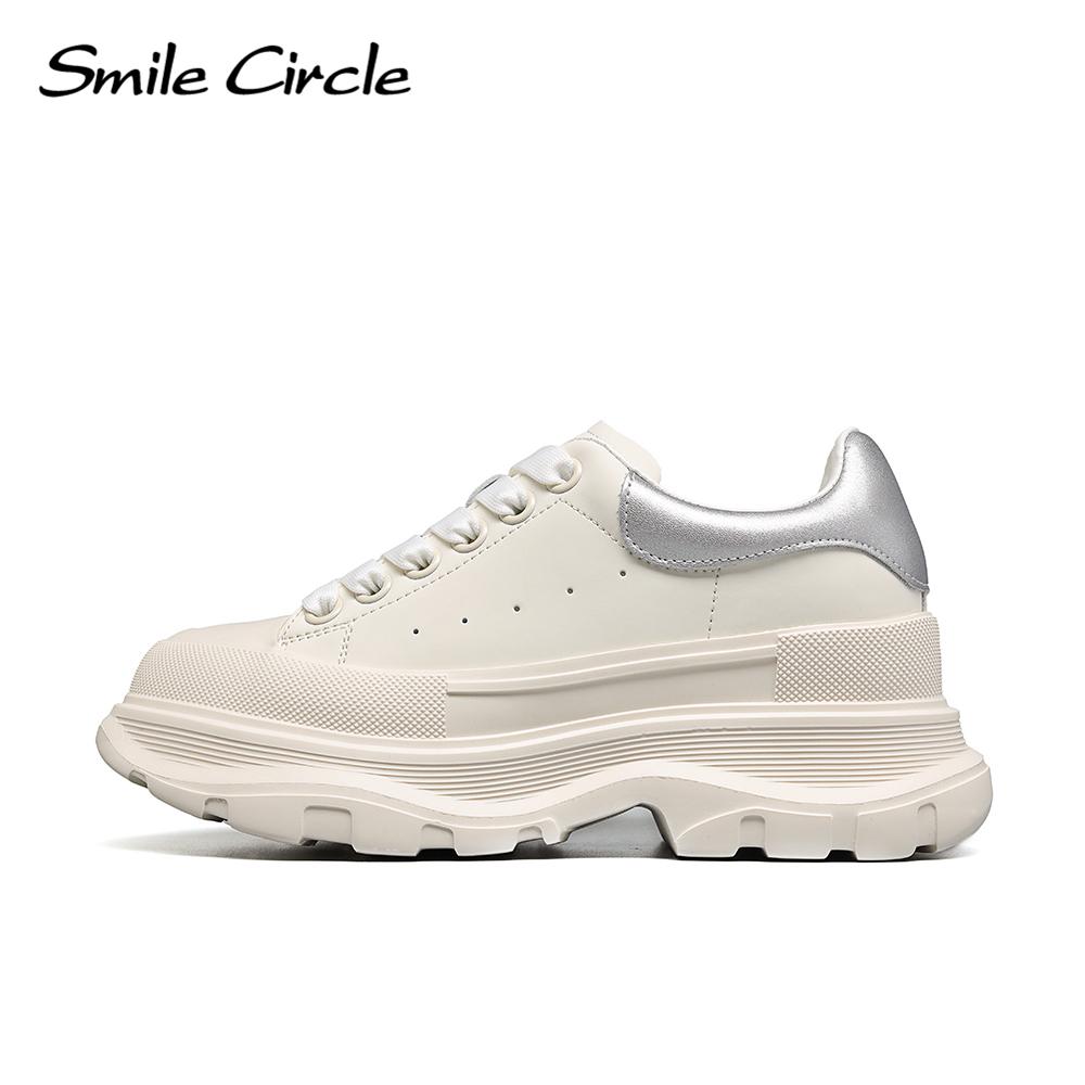 Damen-Sneaker aus klobigem Leder, erhöhende Schnür-Freizeitschuhe, runde Zehen, luxuriöse Sportschuhe