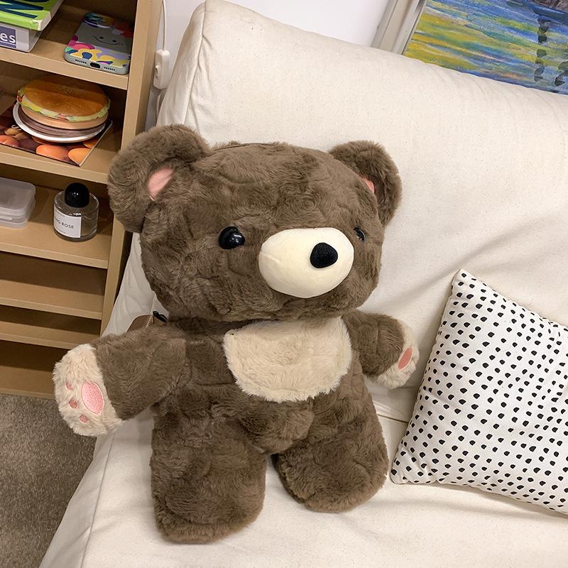 3D Cartoon Teddy Bear Plush Backpack for Girls