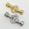 S925 Sterling Silver Diamond-Inlaid Four-Leaf Clover Clasp for DIY Necklace/Bracelet.