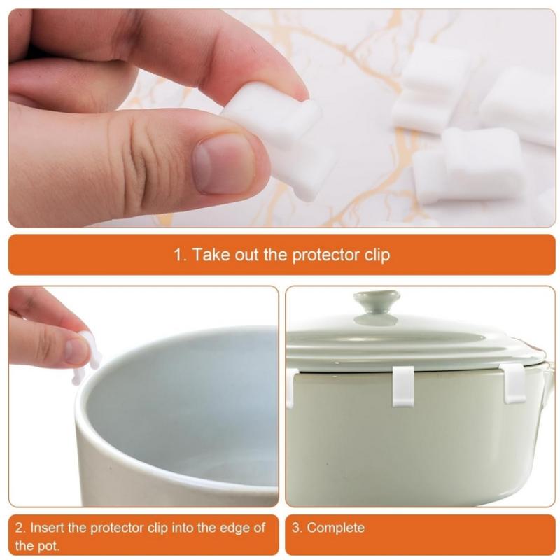 4Pcs Oven Lid Protector Clips Cookware Protector Clips Cookware Protectors Pan Clips For Display Storage Stacking