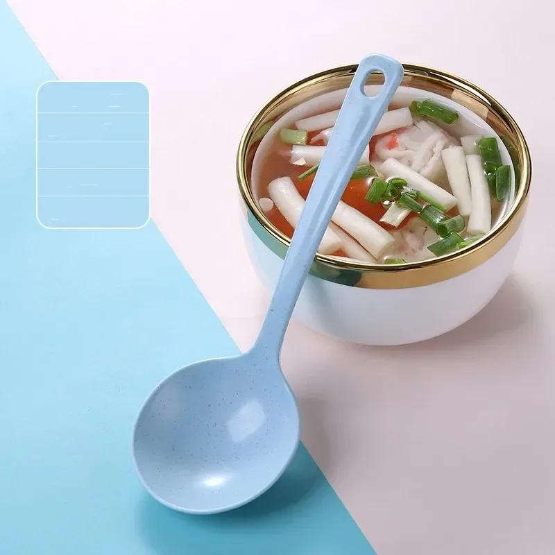 Xgnvpy Design pšeničného stébla Plastová polévková lžíce Velká polévková lžíce pro kuchyň Večeře Kaše Rýže Naběračka Nádobí