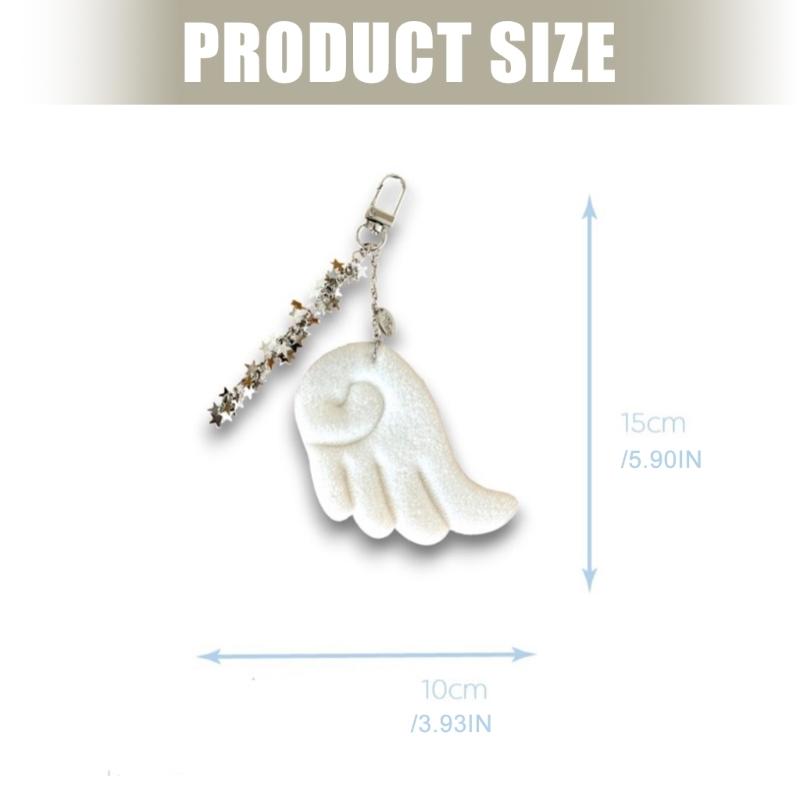Angel Wing Keychain With Star Charm Soft Plush Materials For Bag Purse Accessories Keyring Accessory
