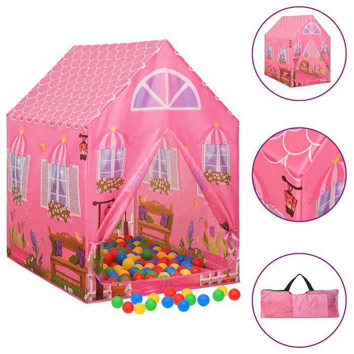 93681 vidaXL Play Tent for Children Pink 69x94x104 Cm