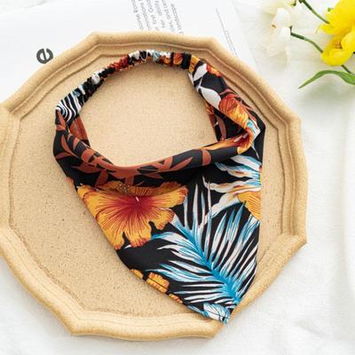 Triangle Bandanas Floral Print Ελαστικές λωρίδες μαλλιών Headband Hairband Scrunchies Hair Scarf