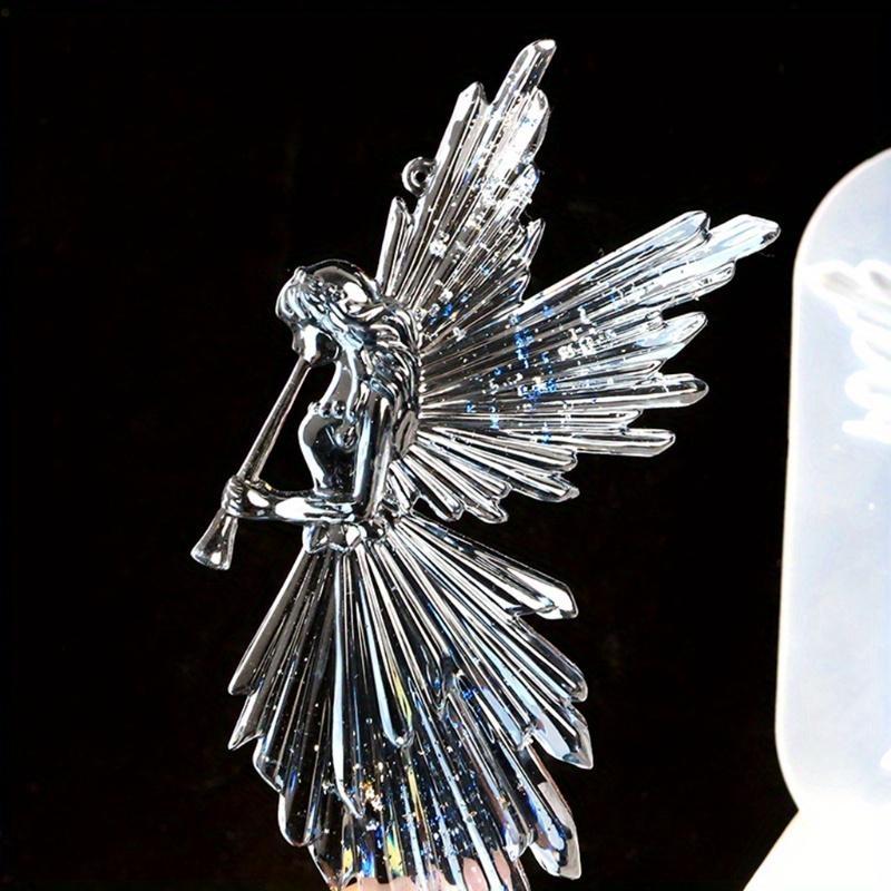 Crystal Epoxy Resin Mold Girl with Flute Angel Mirror Shiny Silicone Mould DIY Crafts Decorations Ornaments Casting Tool