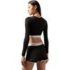 Calvin Klein Modern Gravity Gürtel Rundhals Einfach Bequem Buchstaben Langarm Basic Shirt Damen Tops Space-Black QF8009-UB1