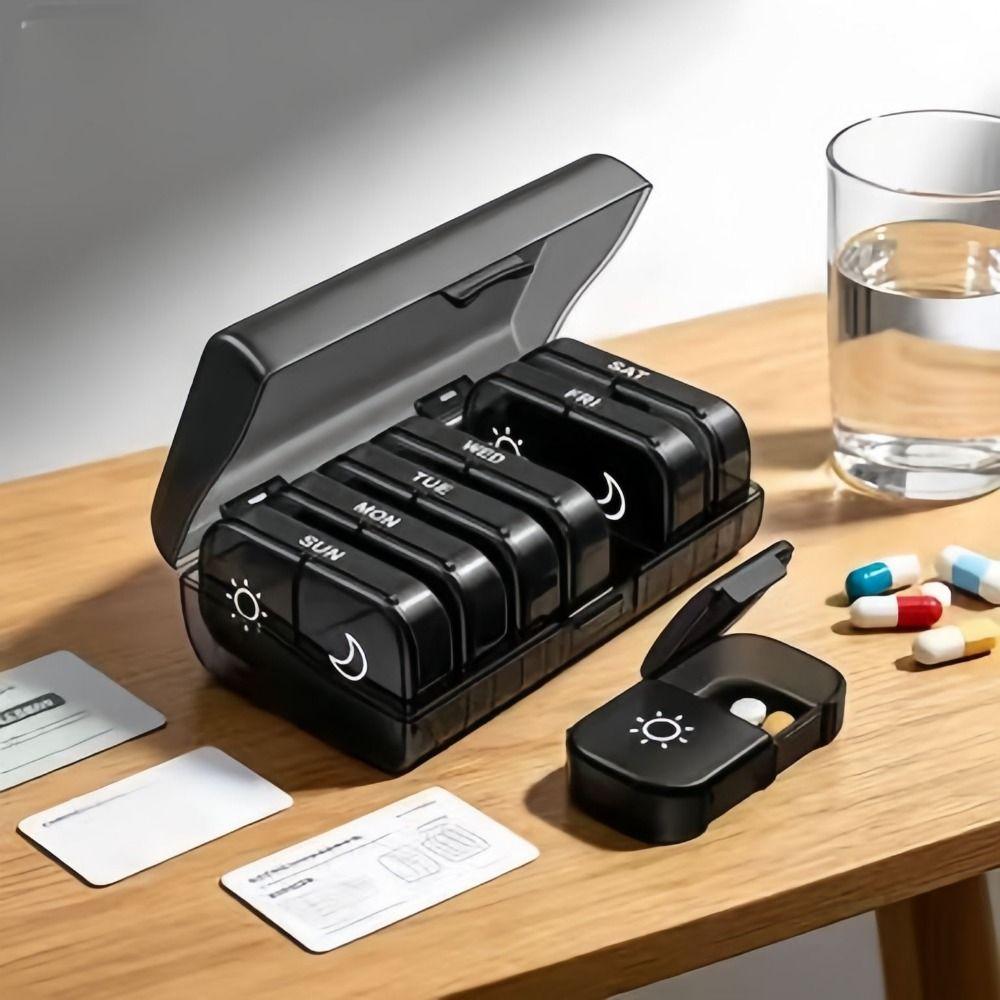 Moisture-proof Weekly Pill Organizer Sealed Pill Dispenser Easy Use Pill Box Daily Use