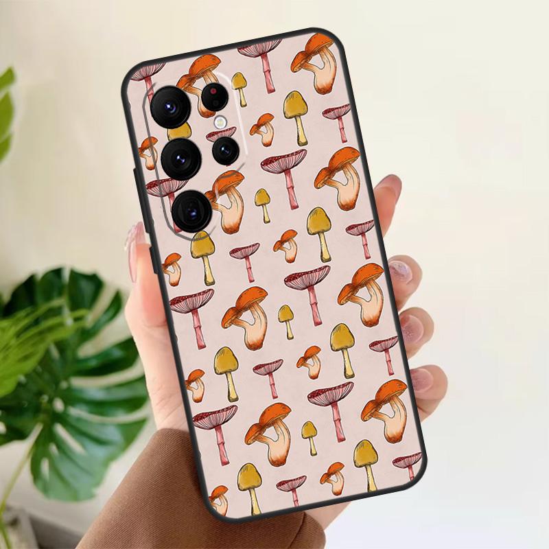

Mushroom Pattern Soft Case For Samsung Galaxy S24 Ultra S21 S22 S23 S25 Plus S20 FE S9 S10 S23 FE Phone Cover Galaxy S24Ultra