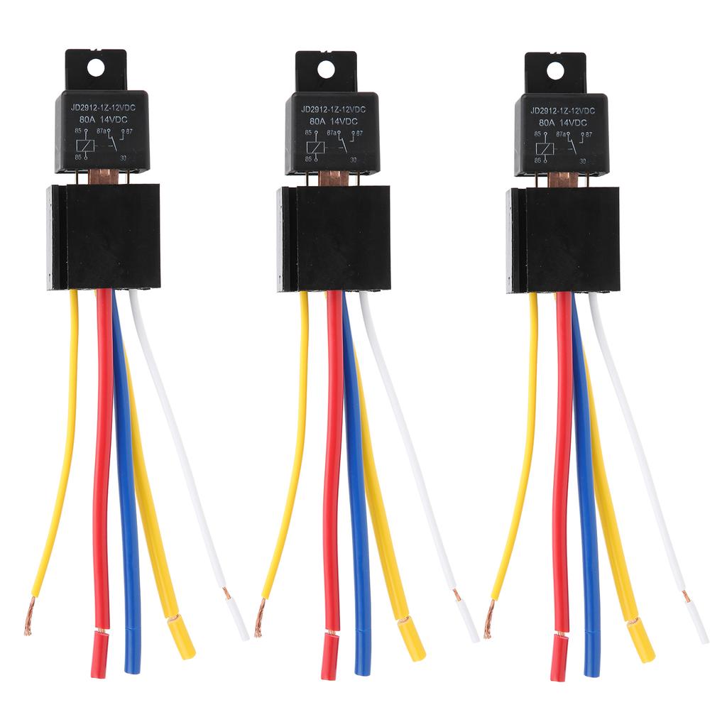 3pcs DC12V 80A LED Flasher Relay Waterproof Shockproof 5?Pin Car Turn Signal Light Relay
