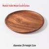 Japanese Style Walnut Wood Round Serving Plate