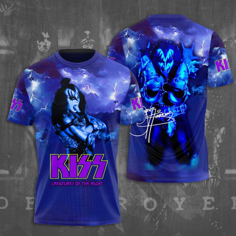 Kiss Band Cool Lässig Spaß Streetwear Hip Hop 3D Druck Herren/Damen Kurzarm T-Shirt Oversized Rundhals Tee Top Herren T-Shirt