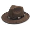 Vintage Western Cowboy Hat New Curled Suede Top Hat Tibetan Couple Gentleman Hat Jazz Hat