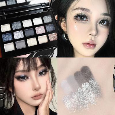 Süße Coole 15 Farben Lidschattenpalette Perlglänzend Ausbruch Flash Schwarz Grau Super Feuer Reiner Wunsch Gebrochener Diamant Punk Smokey Make-up Lidschattenpalette