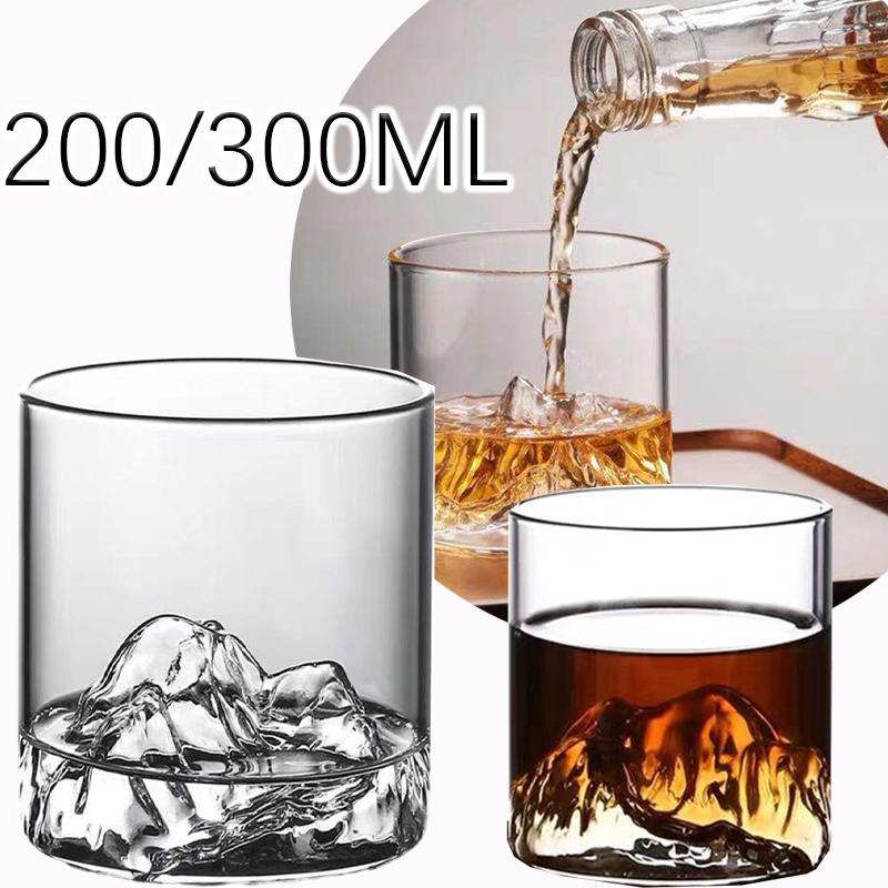 1/2/4pcs Japanese Mountain Whiskey Glass,200/300ML Transparent Beer Water Cup for Bar Party,Multipurpose Coffee Cup Glassware