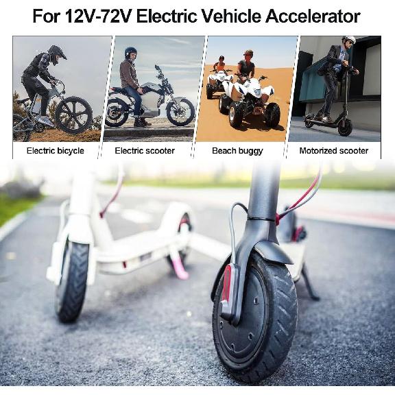 Electric Throttle 300X Thumb Throttle For 7/8Inch 22Mm Left And Right Handlebars 12V 24V 36V 48V 60V 72V Electric E-Bikes (SM Plug)