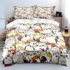 Funny cartoon bird heads Pattern Duvet Cover Set Digital Print Colorful Polyester Bedding with Zipper Closur for kids gifts