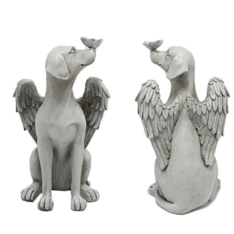 

Мемориальная статуя собаки-ангела, щенка с крыльями, скульптура, домашний декор 12*11*21cm