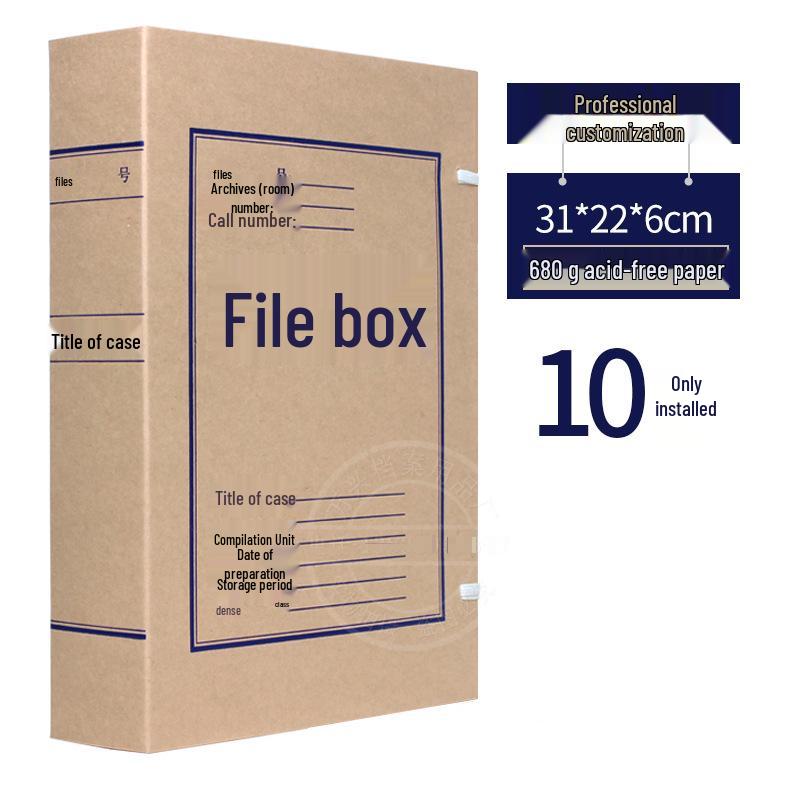 10cm Thick Extra Large Kraft Paper A4 File Box - Acid-Free Document Organizer