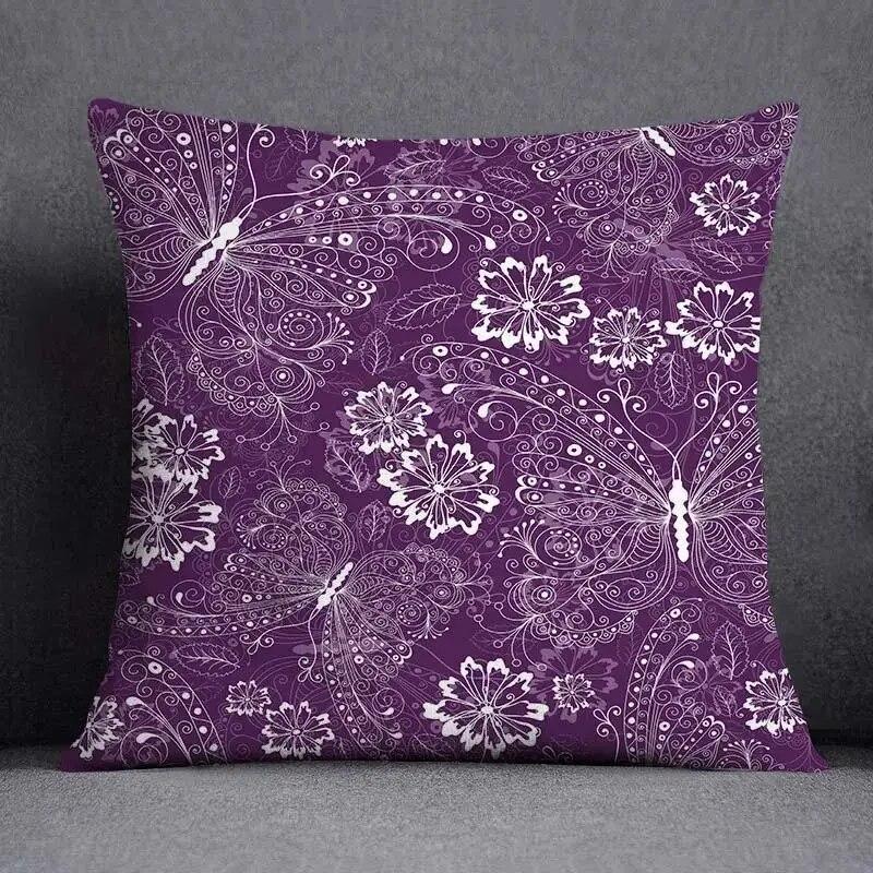 Fronha de almofada quadrada borboleta retrô para decoração de casa e escritório