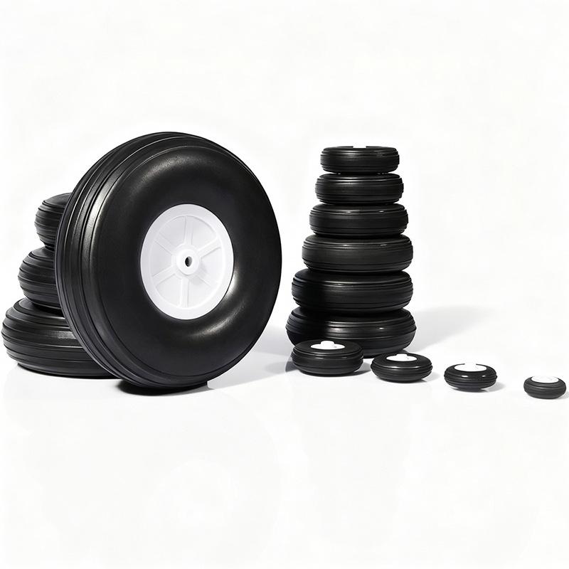 Realistic 20-127mm PU Tires & Sponge Wheels for Fixed-Wing RC Model Aircraft