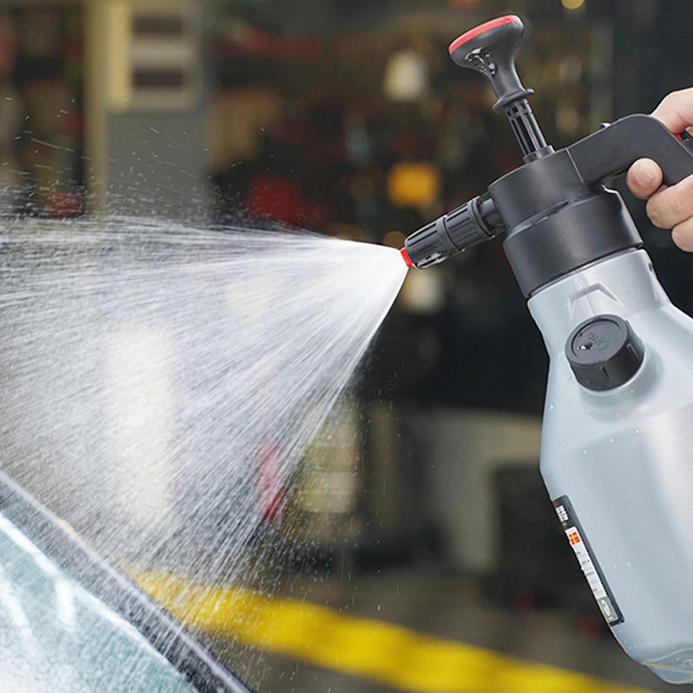2L Foam Sprayer, Hand Pump Sprayer with Locking Trigger and 3-in-1 Filling Spout, 2 Nozzles for Car Washing and Garden Watering