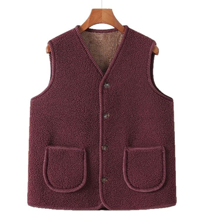Women's Fleece-Lined Vest - Thickened, Sleeveless Autumn/Winter Jacket, Loose Fit, Plus Size, Fashionable Outerwear.