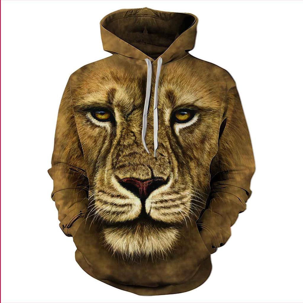 European and American new sweatshirt, tiger personality, 3D digital print casual sports hoodie, hoodie sweatshirt