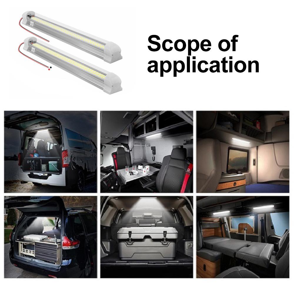 12V-85V Car Interior Lighting Compartment Light 72/108LED Universal Car Cab Reading Light Trunk Light Board with On/Off Switch
