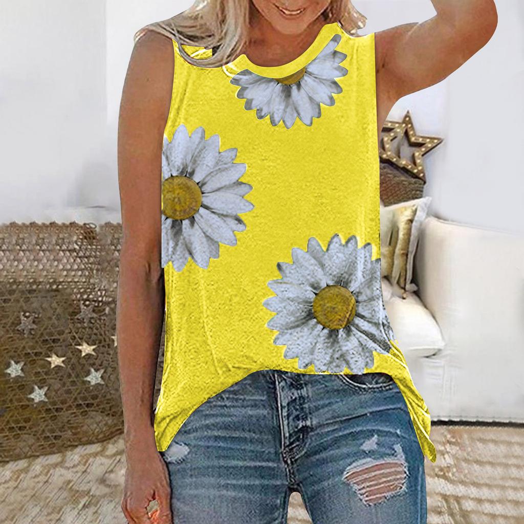 Women Summer Tops   Print Sleeveless Tank T-Shirts Graphic Blouse