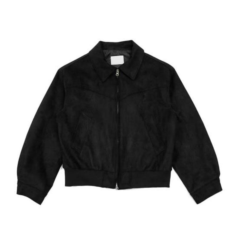 Men Jacket Lapel Long Sleeve Zipper Design Jacket Coat with Pockets Solid Color Short Coat Street Office Daily Wear