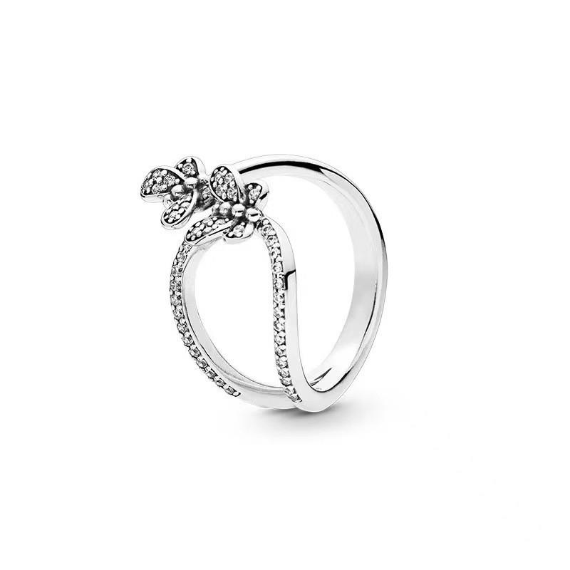 Anillo en forma de V 2026 Love Plata S925 Anillo de Concha, Flor de Cinco Pétalos con Diamantes, Anillo de Estrella de Epoxi.
