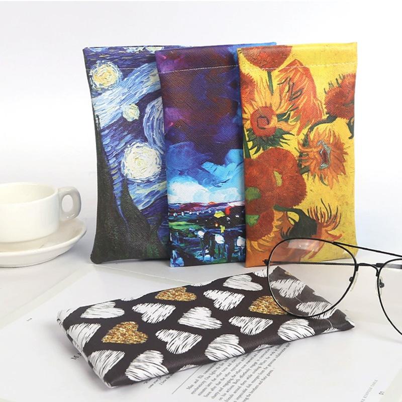 1PC Floral Print Anti Pressure Storage Bag Eyewear Protector Oil Painting Portable Glasses Case Box Storage Bag Sunglasses Box