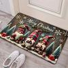 Flannel Doormat with 3 Christmas Gnomes Print, Polyester Non-Slip Indoor Outdoor Rug for Entryway, Kitchen, Hallway Floor Mat