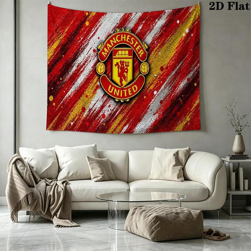 Manchester United Wall Tapestry Aesthetic Wall Hanging Printed Fabric Blanket Decorative Tapestries for Bedroom Living Room Home Decor